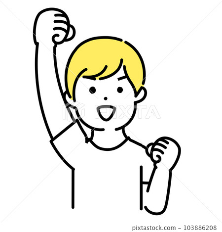 插圖系列可愛的人_休閒男人_歡呼 103886208