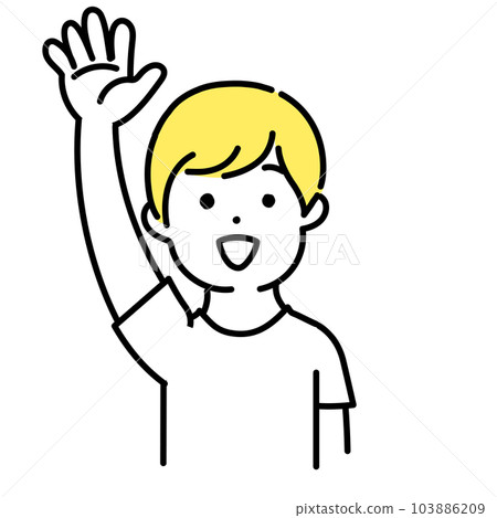 插圖系列可愛的人_休閒男人_問候 103886209