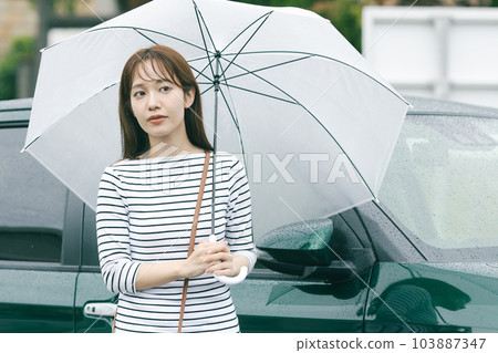 A woman holding an umbrella A woman holding an umbrella 103887347