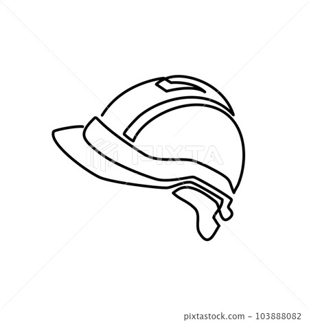 Construction hard hat. Continuous one line drawing Construction hard hat. Continuous one line drawing 103888082
