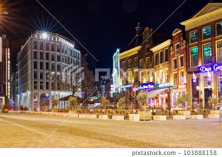 Groningen, Netherlands night Cityscape photographed at night. Groningen during a clear evening. 103888158