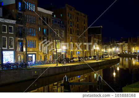 Groningen, Netherlands night Cityscape photographed at night. Groningen during a clear evening. Groningen, Netherlands night Cityscape photographed at night. Groningen during a clear evening. 103888168