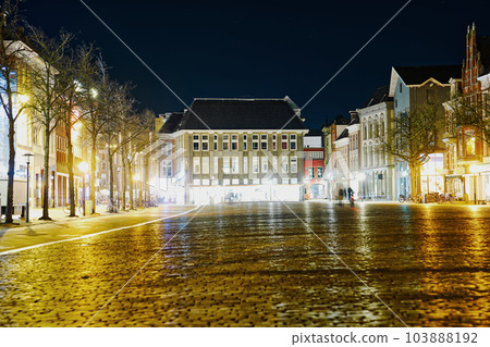 Groningen, Netherlands night Cityscape photographed at night. Groningen during a clear evening. Groningen, Netherlands night Cityscape photographed at night. Groningen during a clear evening. 103888192