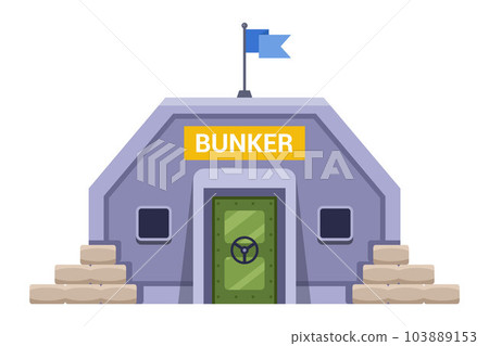 military gray bunker to protect people. 103889153