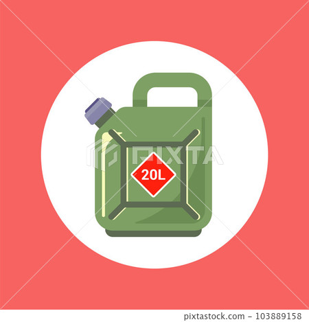 iron green canister for storing gasoline 103889158