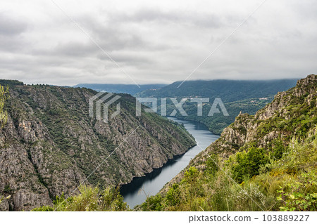 View of Canyon del Sil from Balcones de Madrid in Parada de Sil in Galicia, Spain, Europe 103889227
