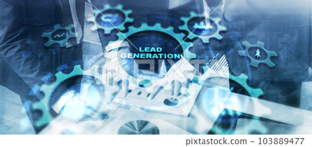 Lead Generation Concept On Cogwheels. Busuness Finance Lead Generation Concept On Cogwheels. Busuness Finance 103889477