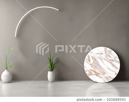 Minimalist dreamy highend marble stage. K. 103889591