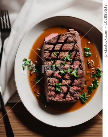 Cozy detailed realistic steak restaurant. Nobody warm. Cozy detailed realistic steak restaurant. Nobody warm. 103889638