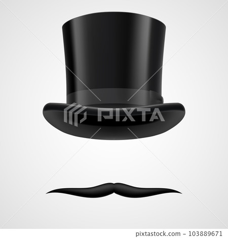 moustaches and stovepipe hat victorian gentleman 103889671