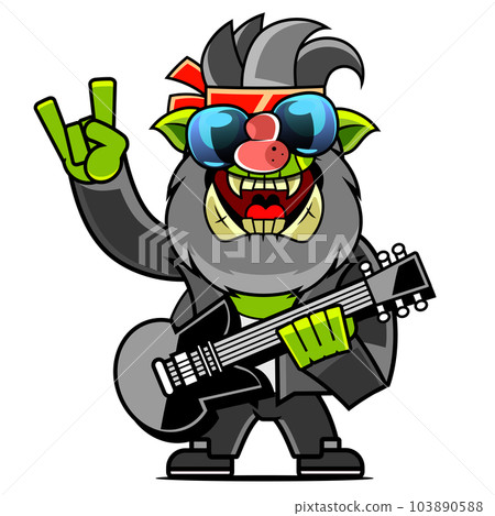 Fantasy creatures and humans. Orc, warrior in armor, fire monster, Colorful flat vector design elements for mobile computer game Fantasy creatures and humans. Orc, warrior in armor, fire monster, Colorful flat vector design elements for mobile computer game 103890588