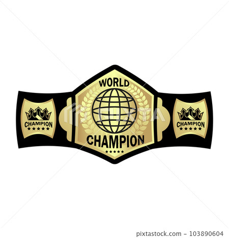 Pattern belt world champion martial arts isolated Pattern belt world champion martial arts isolated 103890604