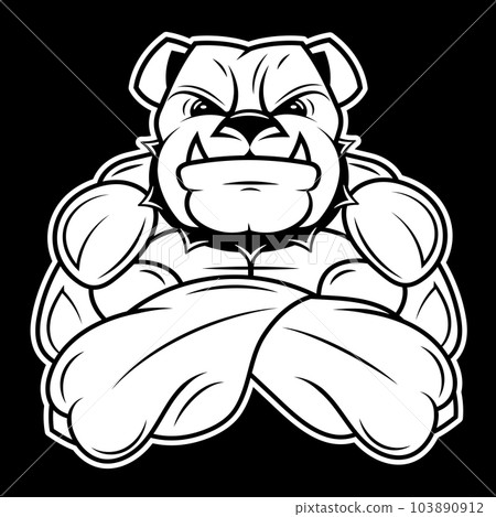Vector illustration of a strong healthy bull with biceps. 103890912