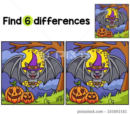Vampire Bat Halloween Find The Differences Vampire Bat Halloween Find The Differences 103891581