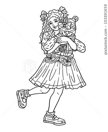 Christmas Child with a Snowman Toy Isolated Adults 103891659