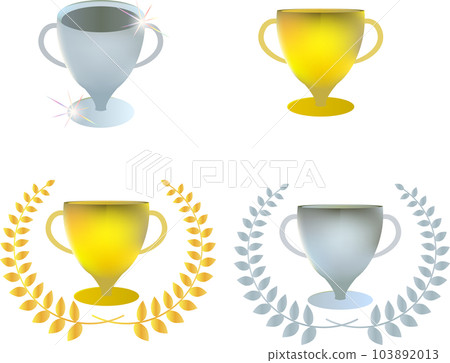 gold and silver shiny trophy 103892013