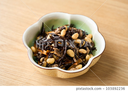 Simmered fish with soybean Simmered fish with soybean 103892236