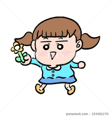 帶花的幼兒園小朋友 103892270