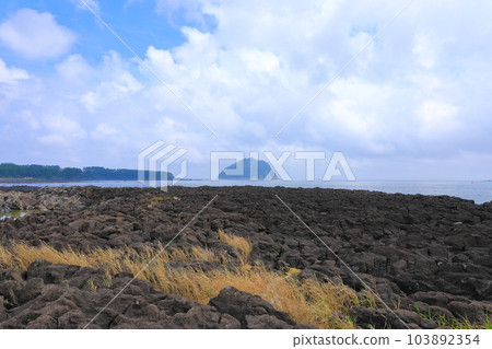 This is the beautiful coastal scenery of Seogwipo, Jeju Island. This is the beautiful coastal scenery of Seogwipo, Jeju Island. 103892354