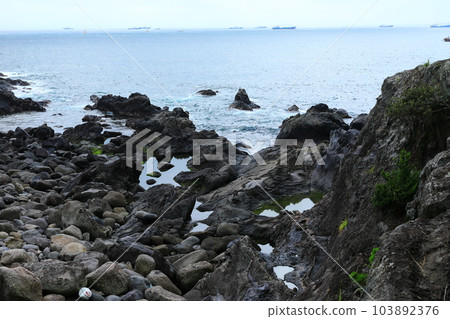 This is the beautiful coastal scenery of Seogwipo, Jeju Island. 103892376