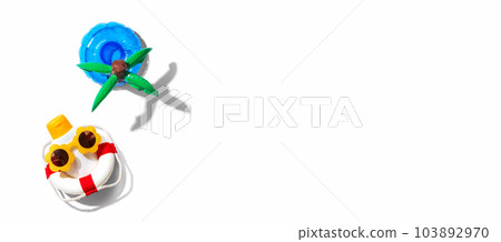 Summer sunblock sunscreen skincare theme - beach concept 103892970