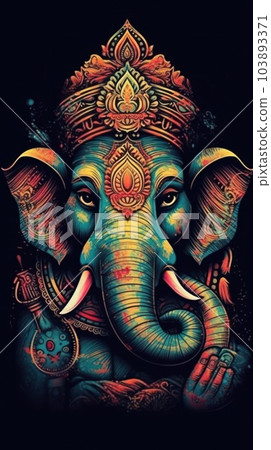 A beautiful ganesha statue for mobile phone wallpaper. ganesha wallpaper. AI Generative. 103893371