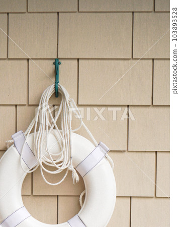 A float on the poolside wall A float on the poolside wall 103893528