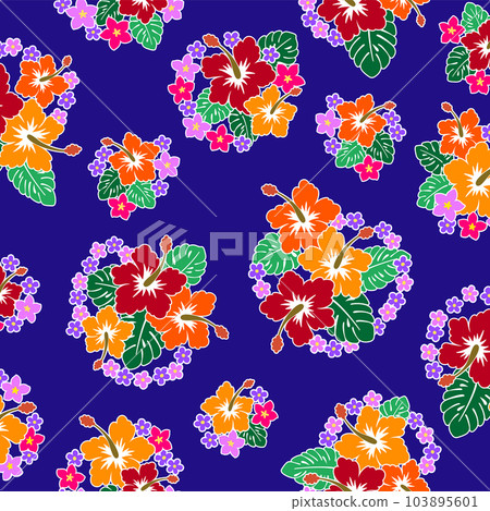 cute hibiscus illustration pattern, cute hibiscus illustration pattern, 103895601