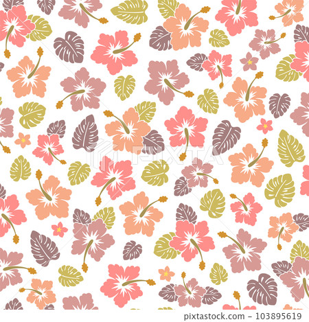 cute hibiscus illustration pattern, cute hibiscus illustration pattern, 103895619