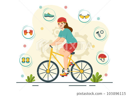 Cycling and Bicycle Tool Set Vector Illustration of a Mechanic Repairing Bicycles in a Workshop with Spare Parts in Flat Cartoon Hand Drawn Template Cycling and Bicycle Tool Set Vector Illustration of a Mechanic Repairing Bicycles in a Workshop with Spare Parts in Flat Cartoon Hand Drawn Template 103896115