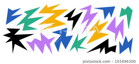 Colorful sharp irregular shapes set. Abstract geometric edgy elements collection. Asymmetric angular forms for banners, collages, posters, stickers. Design bundle vector. Colorful sharp irregular shapes set. Abstract geometric edgy elements collection. Asymmetric angular forms for banners, collages, posters, stickers. Design bundle vector. 103896300
