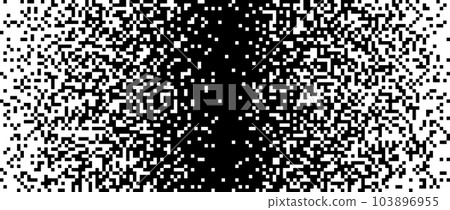 Pixelated halftone gradient texture. Fading pixel noise texture. Dissolving black and white wallpaper. Vector horizontal background Pixelated halftone gradient texture. Fading pixel noise texture. Dissolving black and white wallpaper. Vector horizontal background 103896955