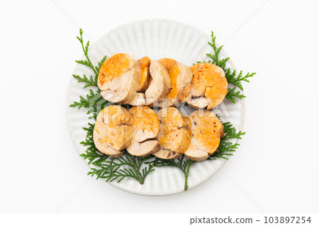 Steamed monkfish liver 103897254