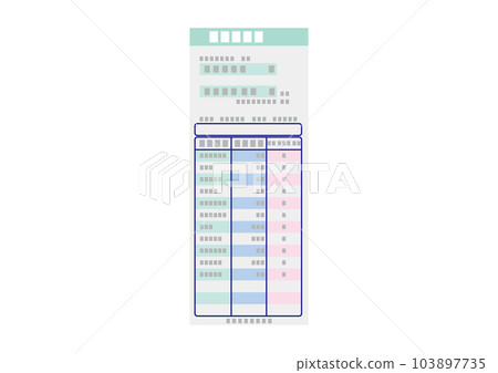 Blood test result report, with simulated values 103897735