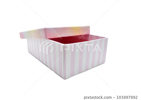 open beautiful pink box on white background, package for design open beautiful pink box on white background, package for design 103897892