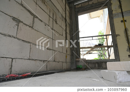interior construction build industry and cement wall interior construction build industry and cement wall 103897960