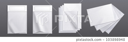 Realistic set of blank fabric swatches 103898948