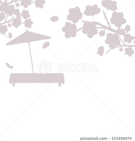 Cherry blossom bench background single color Cherry blossom bench background single color 103898974