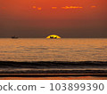 Sailing boat sunset at Cox's Bazar beach Bangladesh 103899390