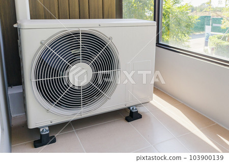 Air condition outdoor unit compressor install outside the house 103900139