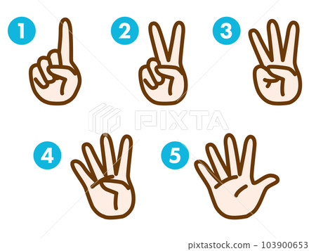 Illustration representing numbers with fingers... - Stock Illustration ...