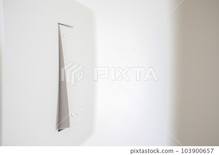 white lighting switch on concrete wall white lighting switch on concrete wall 103900657