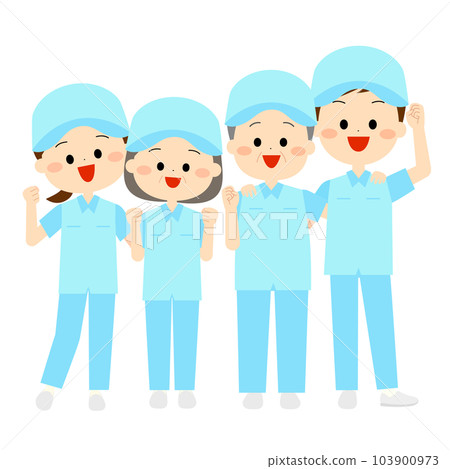 People in work clothes rejoicing with smiles People in work clothes rejoicing with smiles 103900973