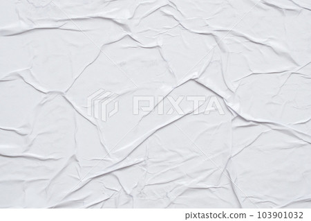 Blank white crumpled and creased paper poster texture background 103901032
