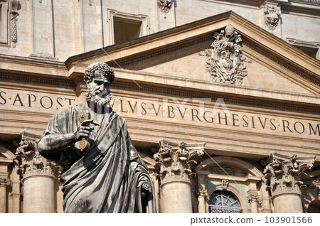 Statue of Saint Peter in Piazza San Pietro, Vatican 103901566