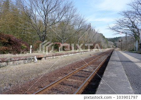 Railroad and blue sky Railroad and blue sky 103901797