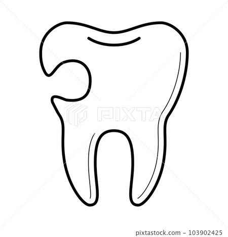 Tooth with cavity icon, vector illustration 103902425