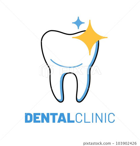 Dental clinic isolated logo with white tooth 103902426