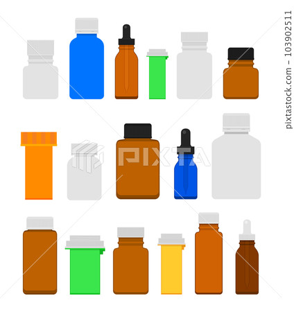 Medicine bottles flat set Medicine bottles flat set 103902511