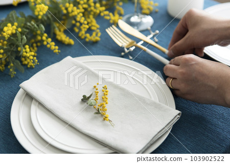 含羞草的餐桌佈置 103902522